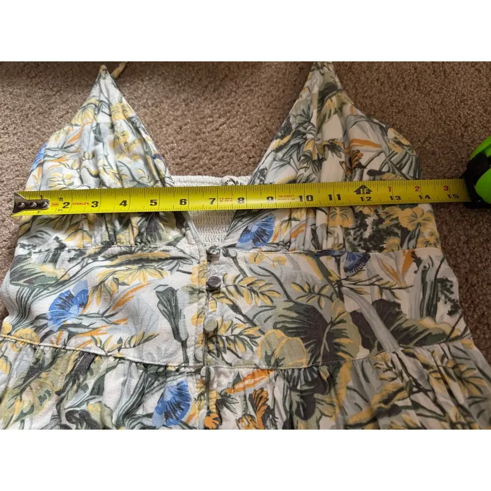 Abercrombie & Fitch Linen Maxi Dress Tropical Flowy European Vacation Sundress
